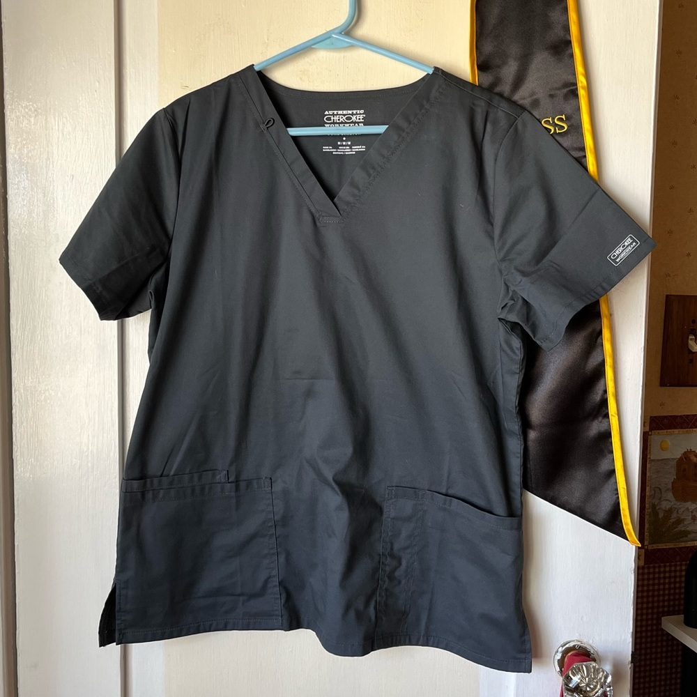 Cherokee Workwear Pewter Scrub Top